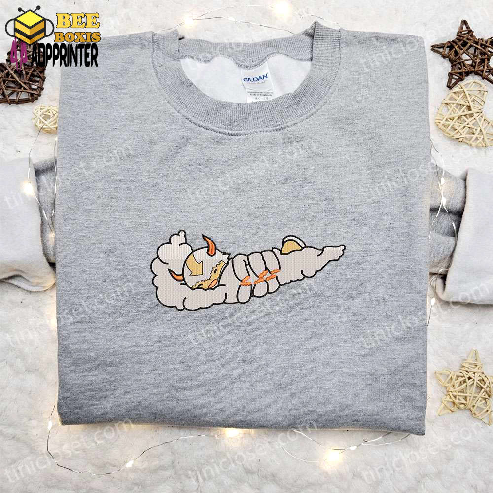 Appa cloud x nike swoosh anime sweatshirt: avatar & nike inspired embroidered shirt