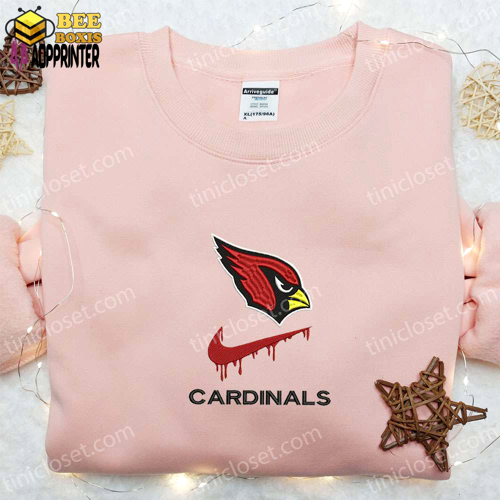 Arizona cardinals nike swoosh drip shirt & nfl sports embroidered hoodie – best gift idea