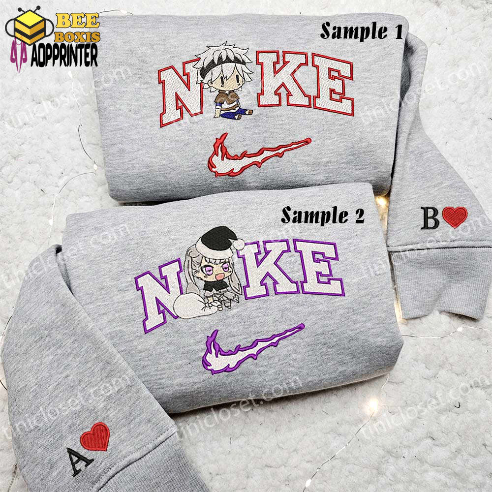 Asta and noelle silva embroidered couples shirts: stylish & coordinated apparel for anime fans