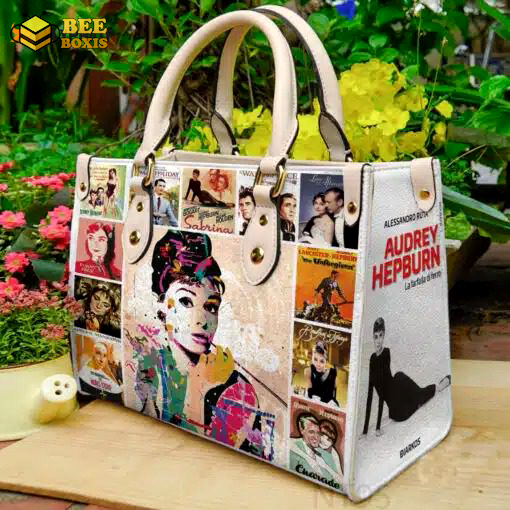 Audrey hepburn 2 leather handbag gift for women