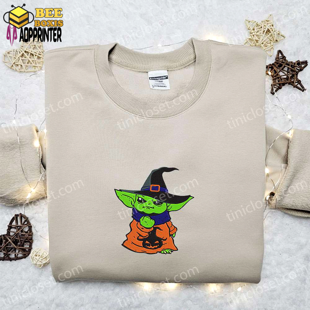 Baby yoda embroidered sweatshirt movie hoodie halloween shirt – cute & cozy apparel