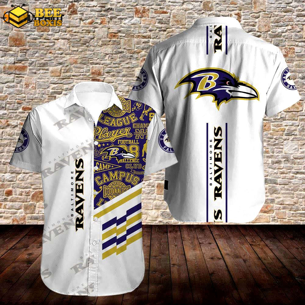 Baltimore ravens short sleeve hawaiian shirt summer gift for men women