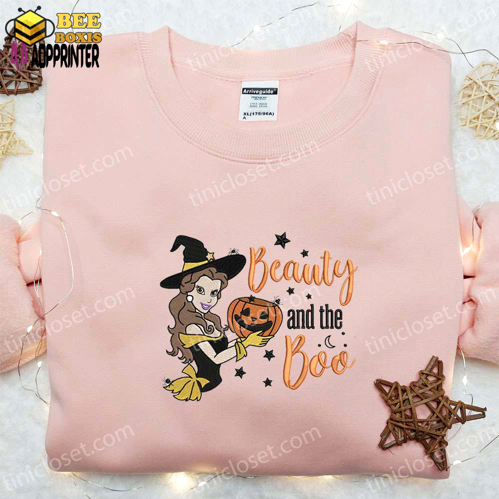 Belle beauty & the boo embroidered sweatshirt: disney princess hoodie best halloween gift ideas