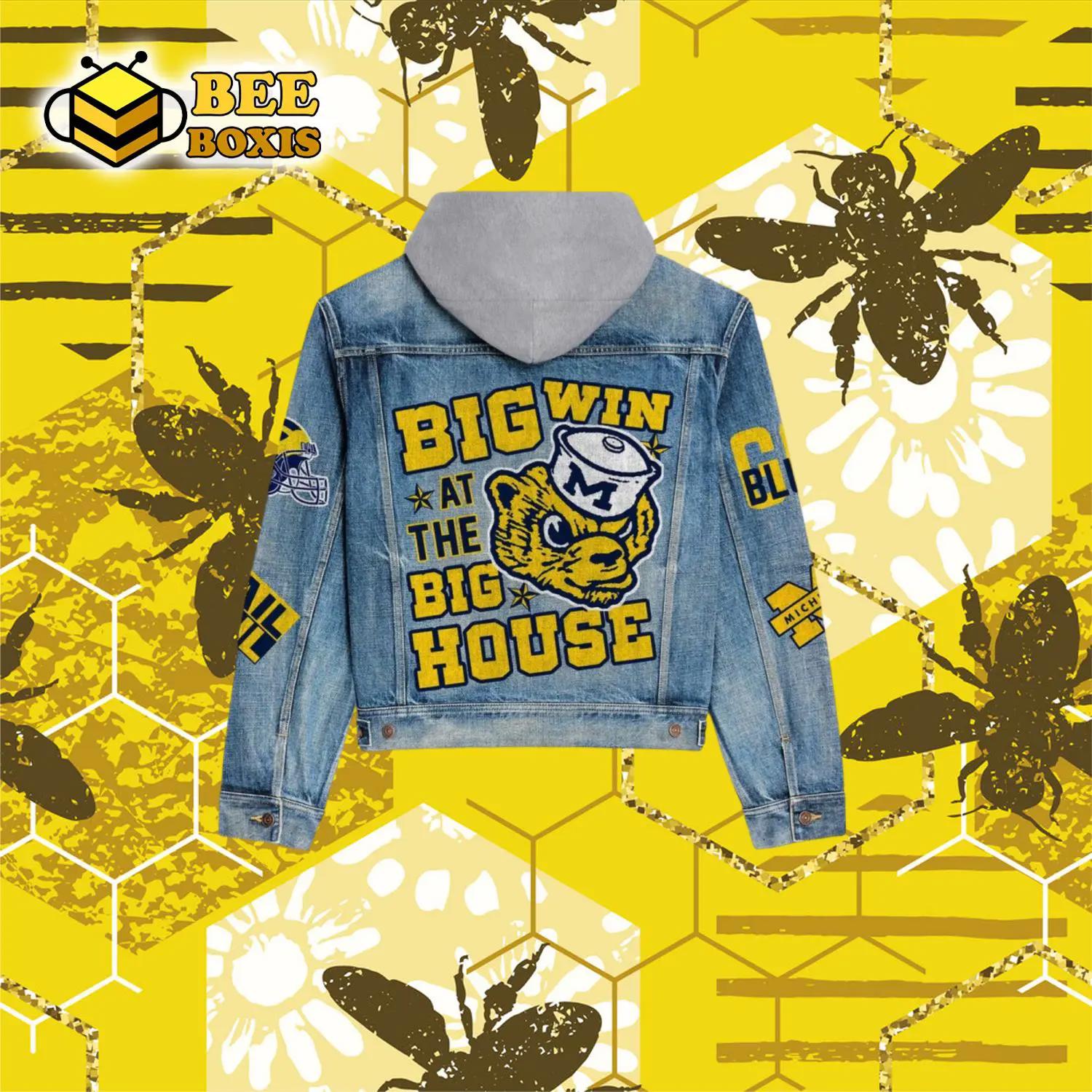 Big win at the big house design hooded denim jacket.png