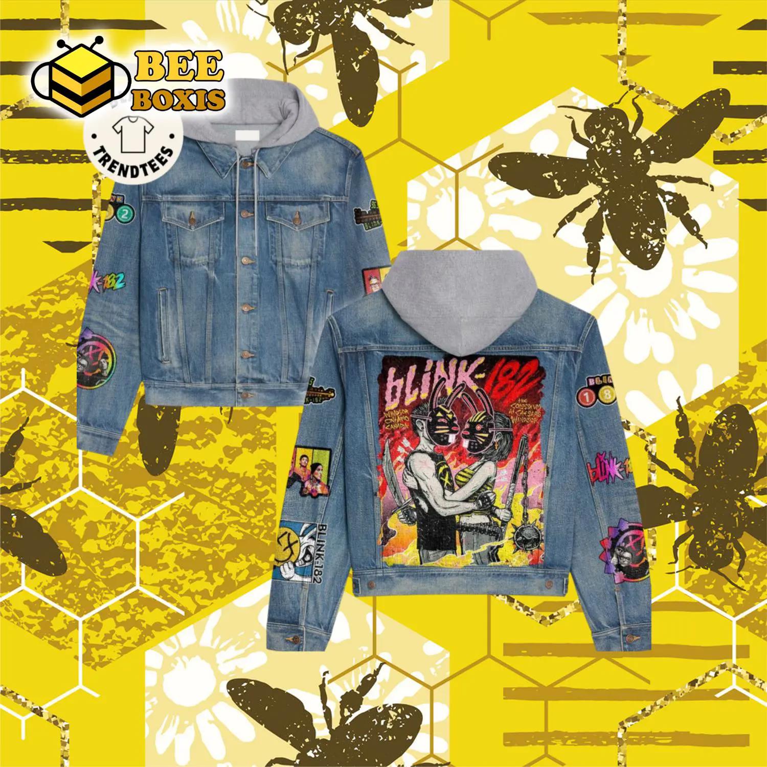 Blink – 182 pop punk band spooky design hooded denim jacket.png