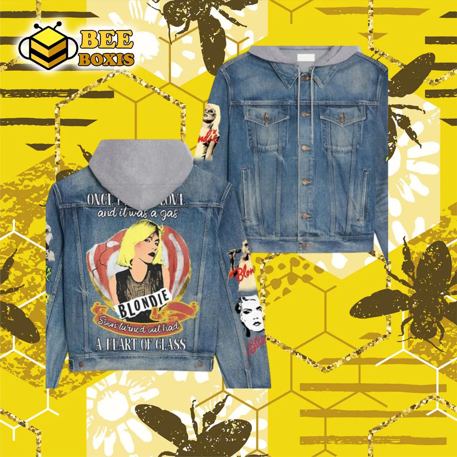 Blondie heart of glass lyrics soon turned outhad hooded denim jacket.png
