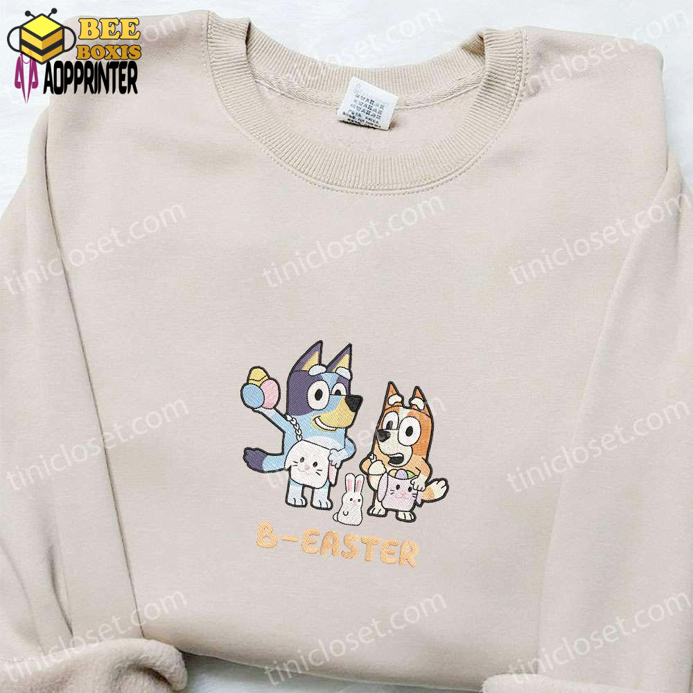 Bluey and bingo b-easter embroidered shirt & thanksgiving hoodie: best holiday gift ideas