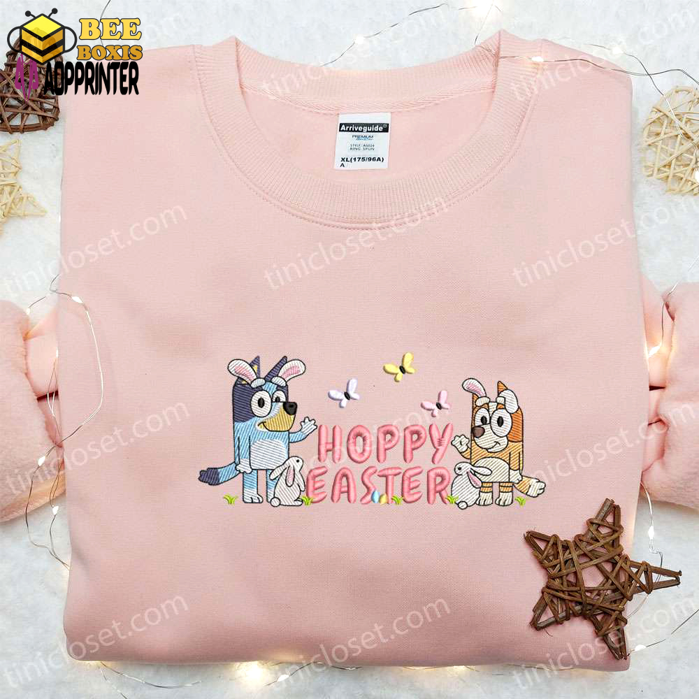 Bluey and bingo easter embroidered shirt & cartoon hoodie – perfect thanksgiving day gift idea