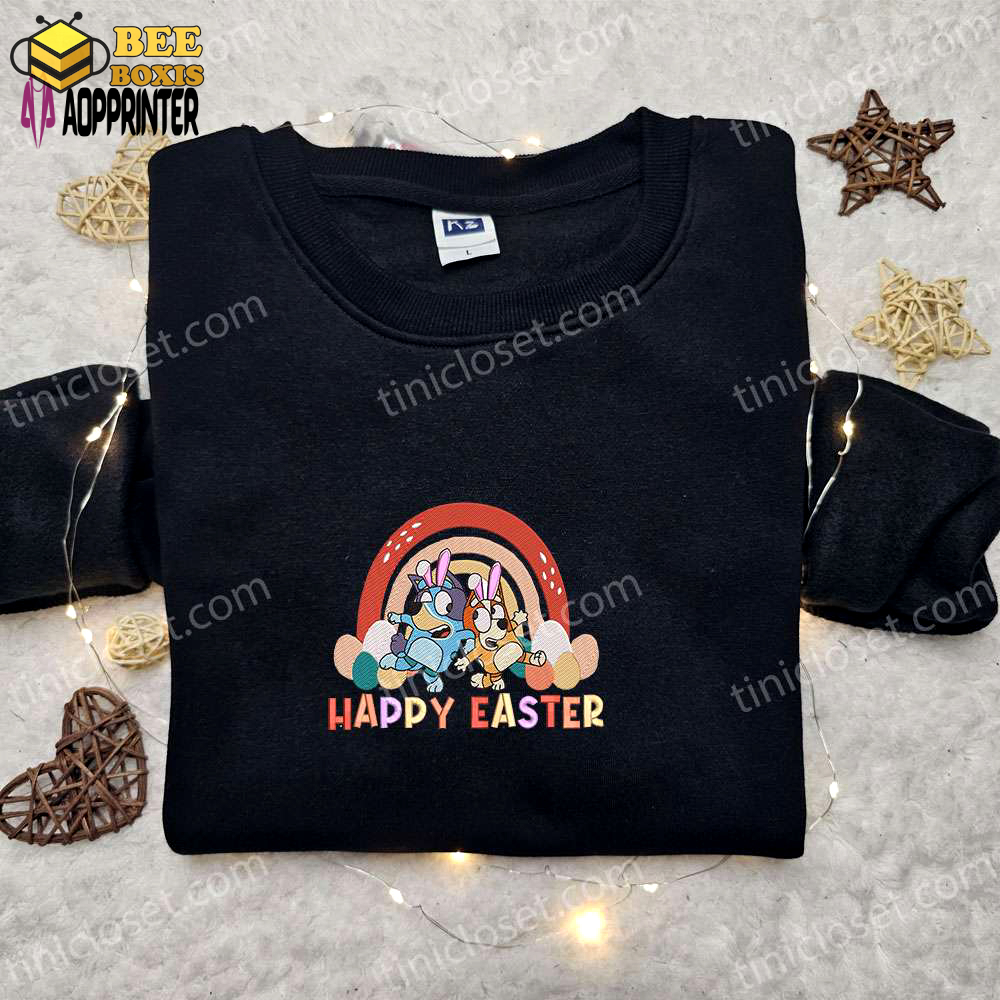 Bluey and bingo easter rainbow shirt & cartoon hoodie – perfect thanksgiving day gift idea