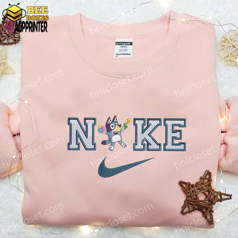 Bluey x nike embroidered shirt with easter eggs flower thanksgiving hoodie – best holiday gift idea
