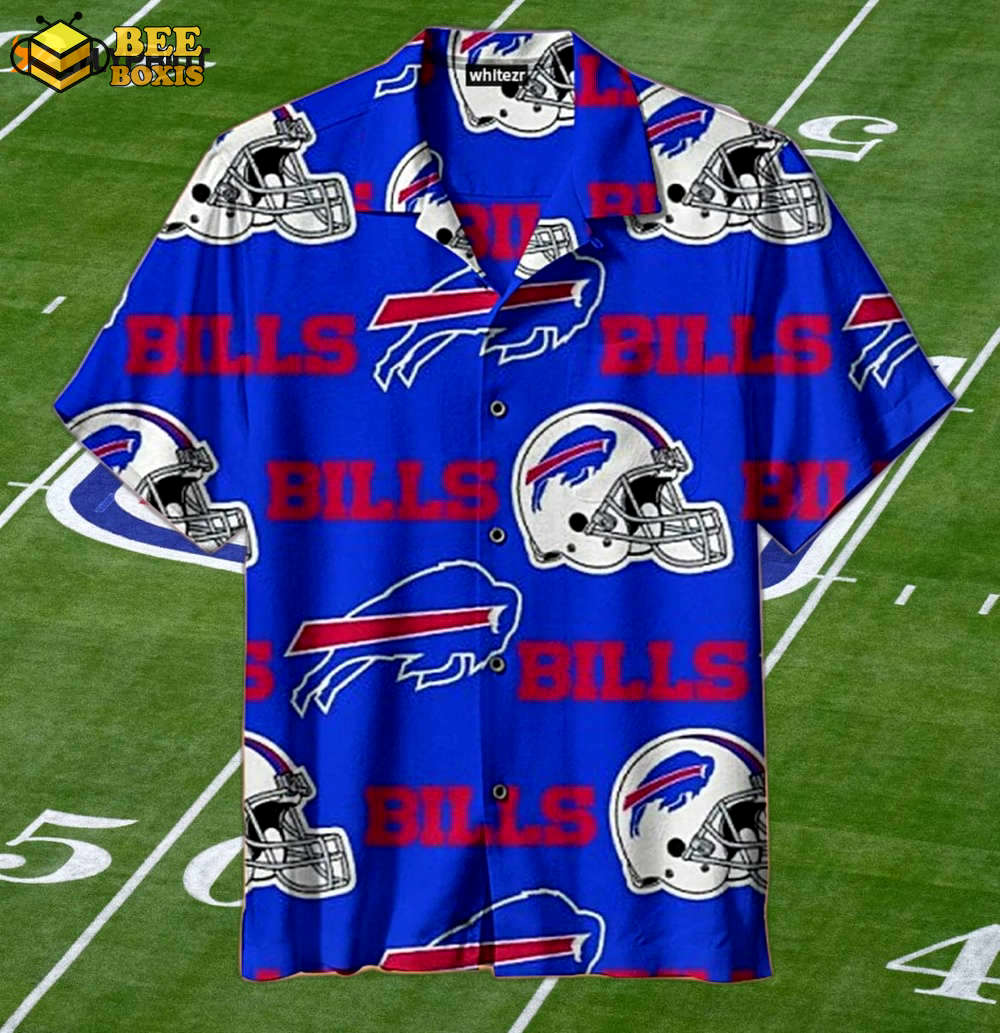Buffalo bills hawaiian shirt: american football helmet & aloha design