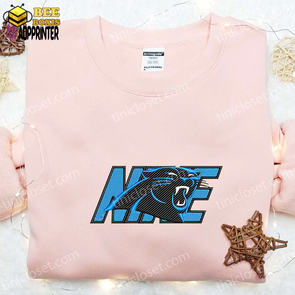 Carolina panthers nike embroidered t-shirt: nfl sports & custom design