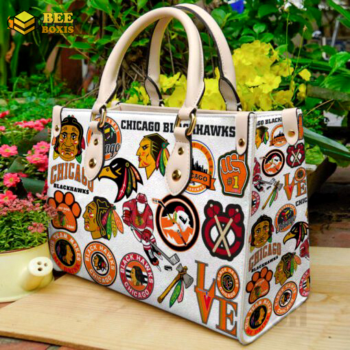 Chicago blackhawks leather handbag gift for women