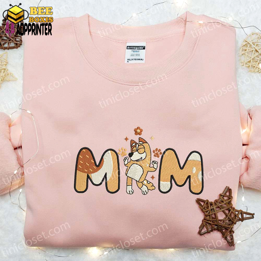 Chilli heeler mom shirt & bluey cartoon hoodie: perfect mother s day gift idea