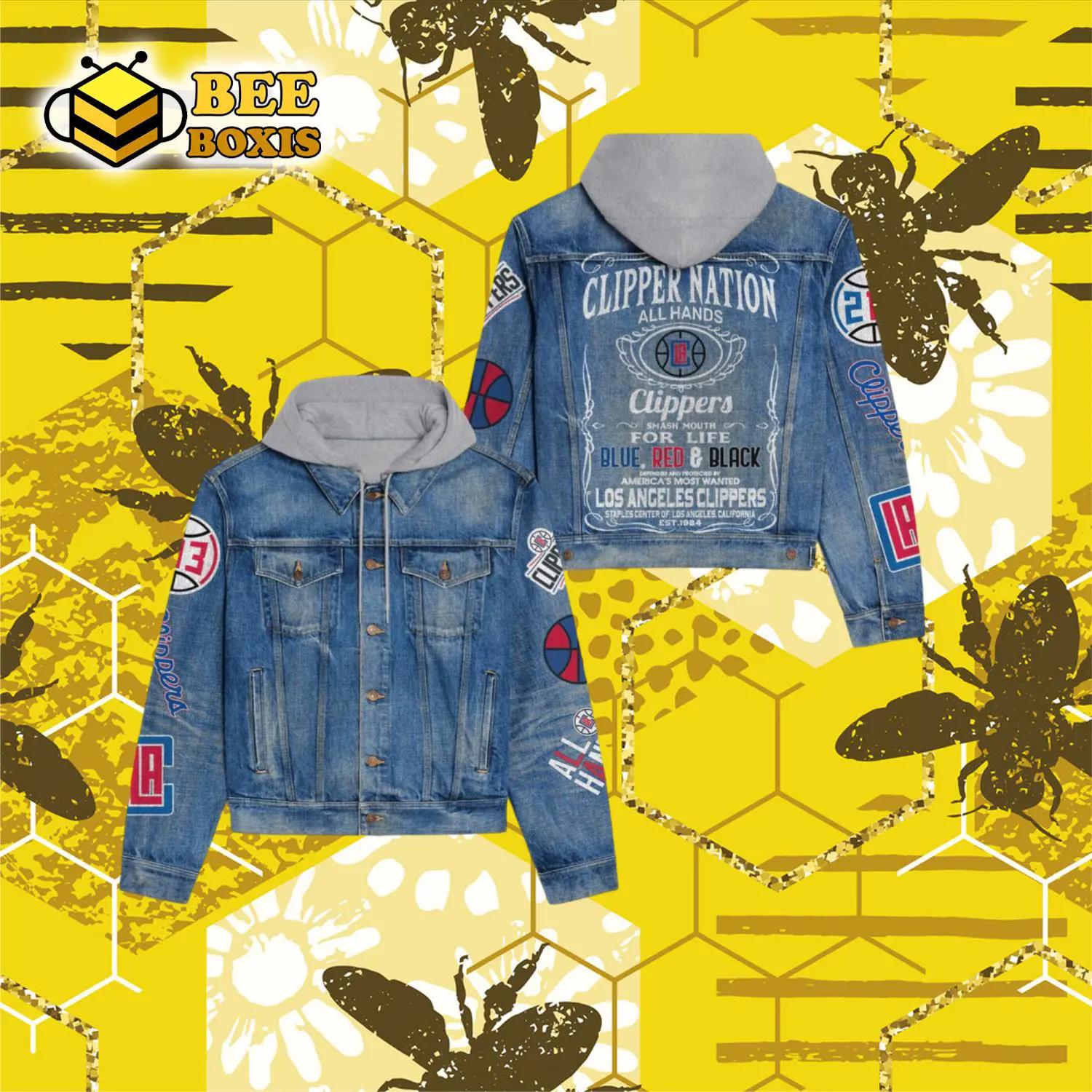 Clipper nation all hands clippers hooded denim jacket.png