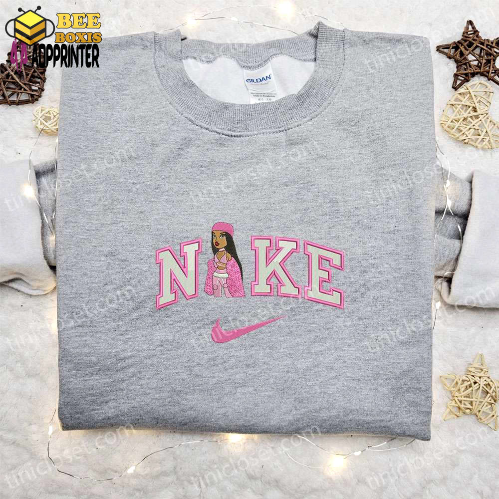 Custom pink bratz doll x nike swoosh sweatshirt – best family gifts