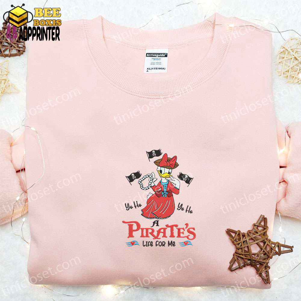 Daisy duck pirate life shirt: disney characters embroidered hoodie