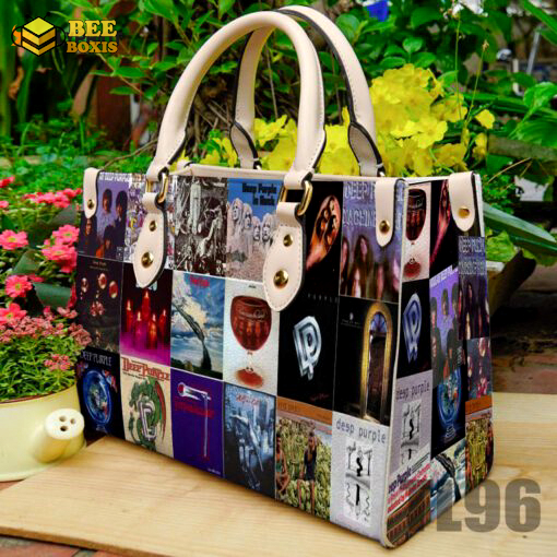 Deep purple 3 leather handbag gift for women