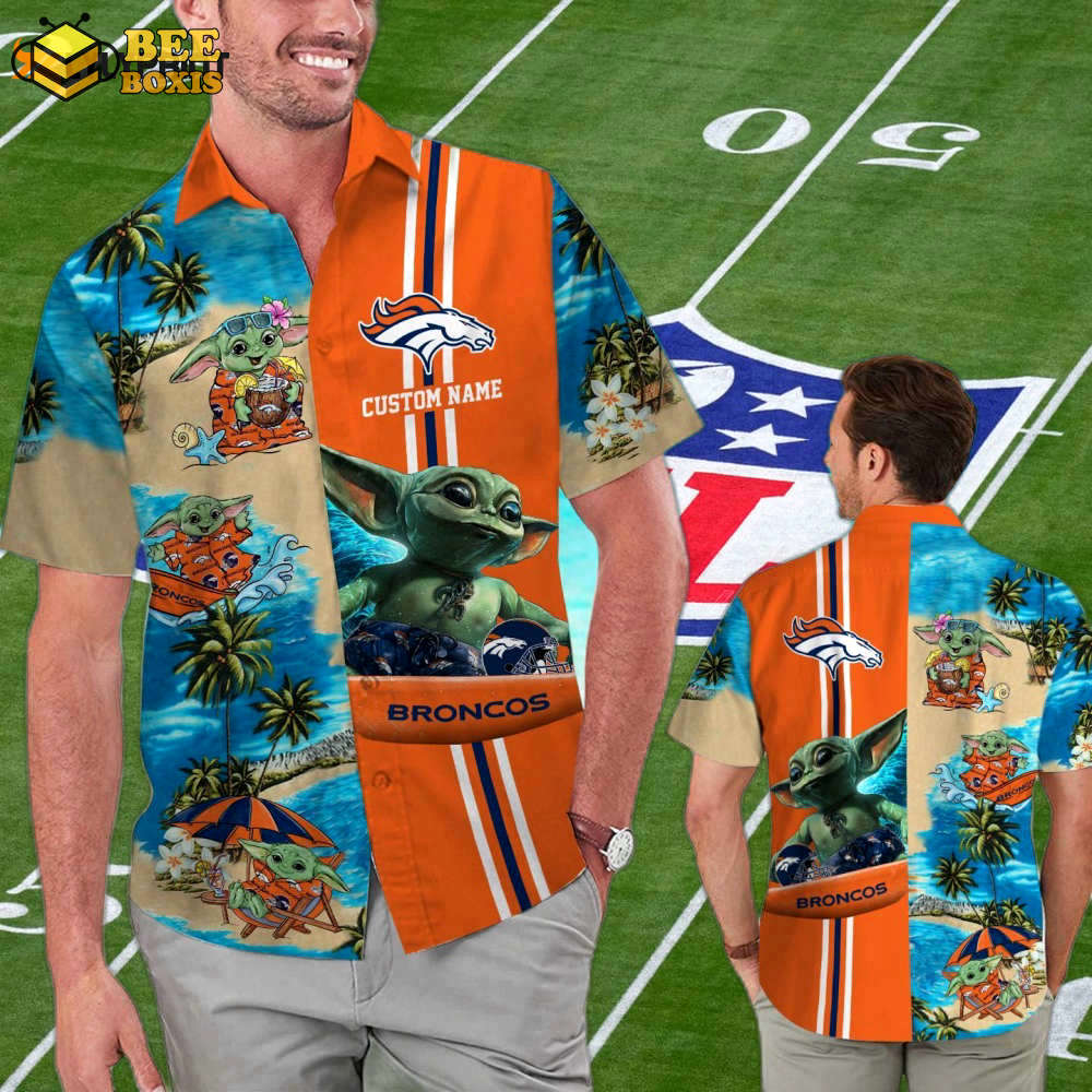 Denver broncos baby yoda personalized hawaiian shirt set – men women