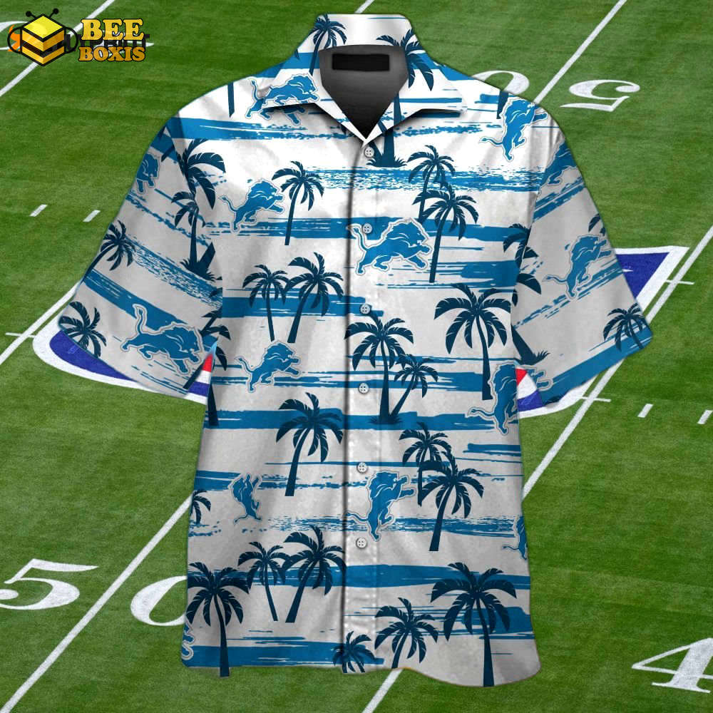 Detroit lions hawaiian shirt set: short sleeve button up aloha for men & women