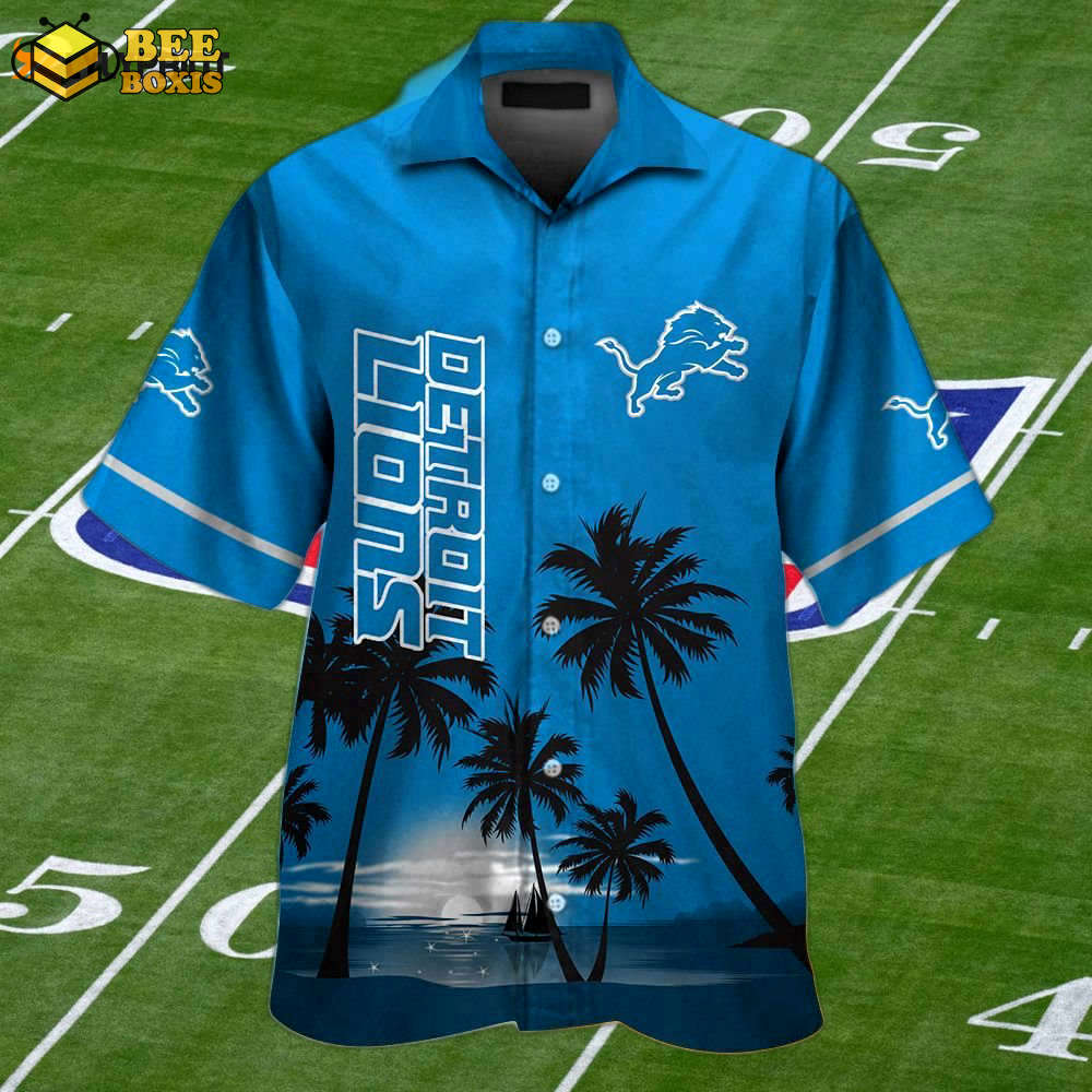 Detroit lions hawaiian shirt set: short sleeve button up for men women – mte06
