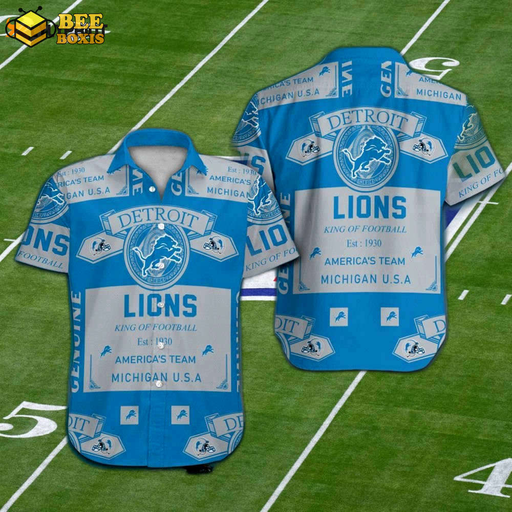 Detroit lions tropical aloha hawaiian shirt set – men s & women s short sleeve button up