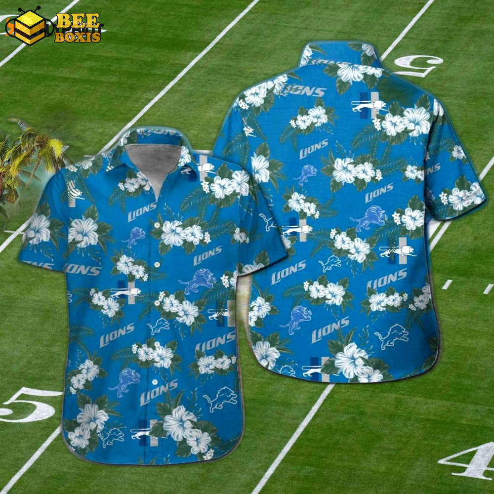 Detroit lions tropical aloha hawaiian shirt set: men s & women s short sleeve button up – get yours now!