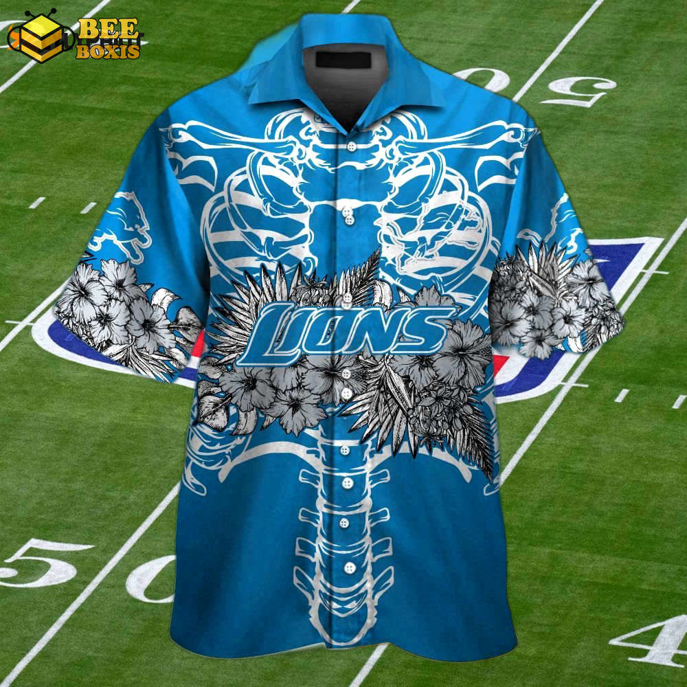 Detroit lions tropical aloha hawaiian shirt set – men women,