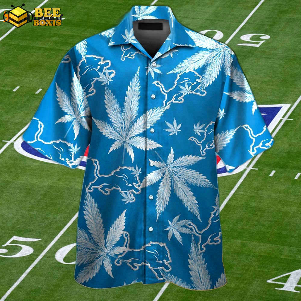 Detroit lions tropical aloha hawaiian shirt set – men women 7