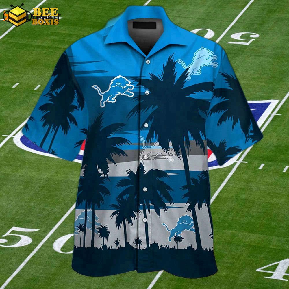 Detroit lions tropical aloha hawaiian shirt set – men & women short sleeve button up