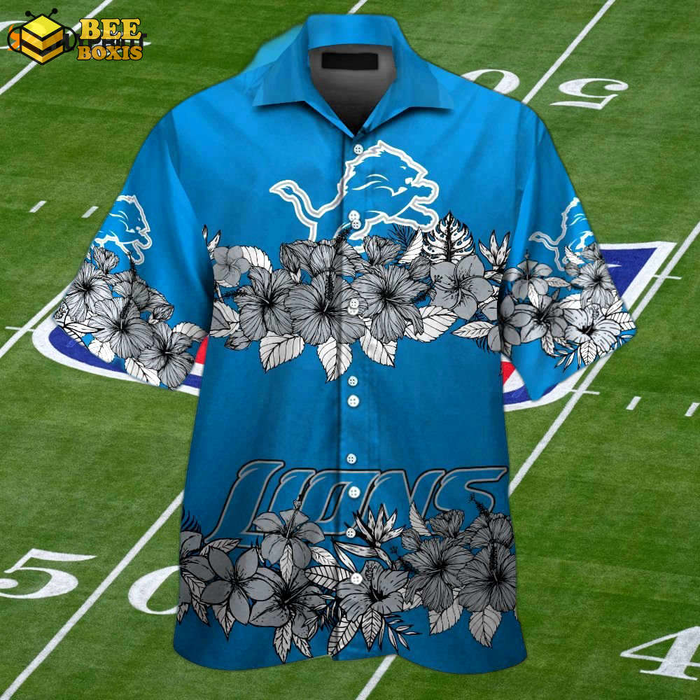 Detroit lions tropical aloha hawaiian shirt set – stylish & unisex