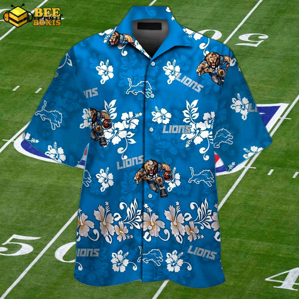 Detroit lions tropical aloha hawaiian shirt set – stylish unisex short sleeve button up