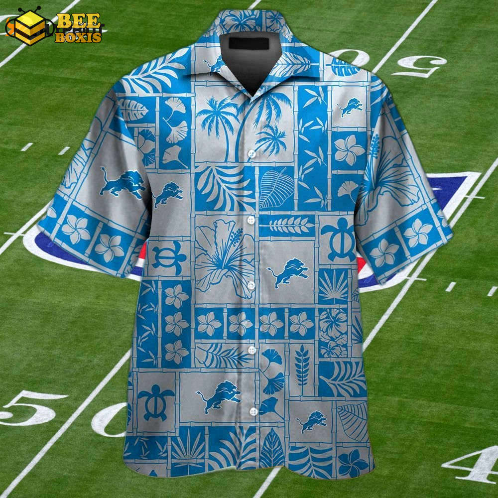 Detroit lions tropical aloha hawaiian shirt set – unisex short sleeve button up