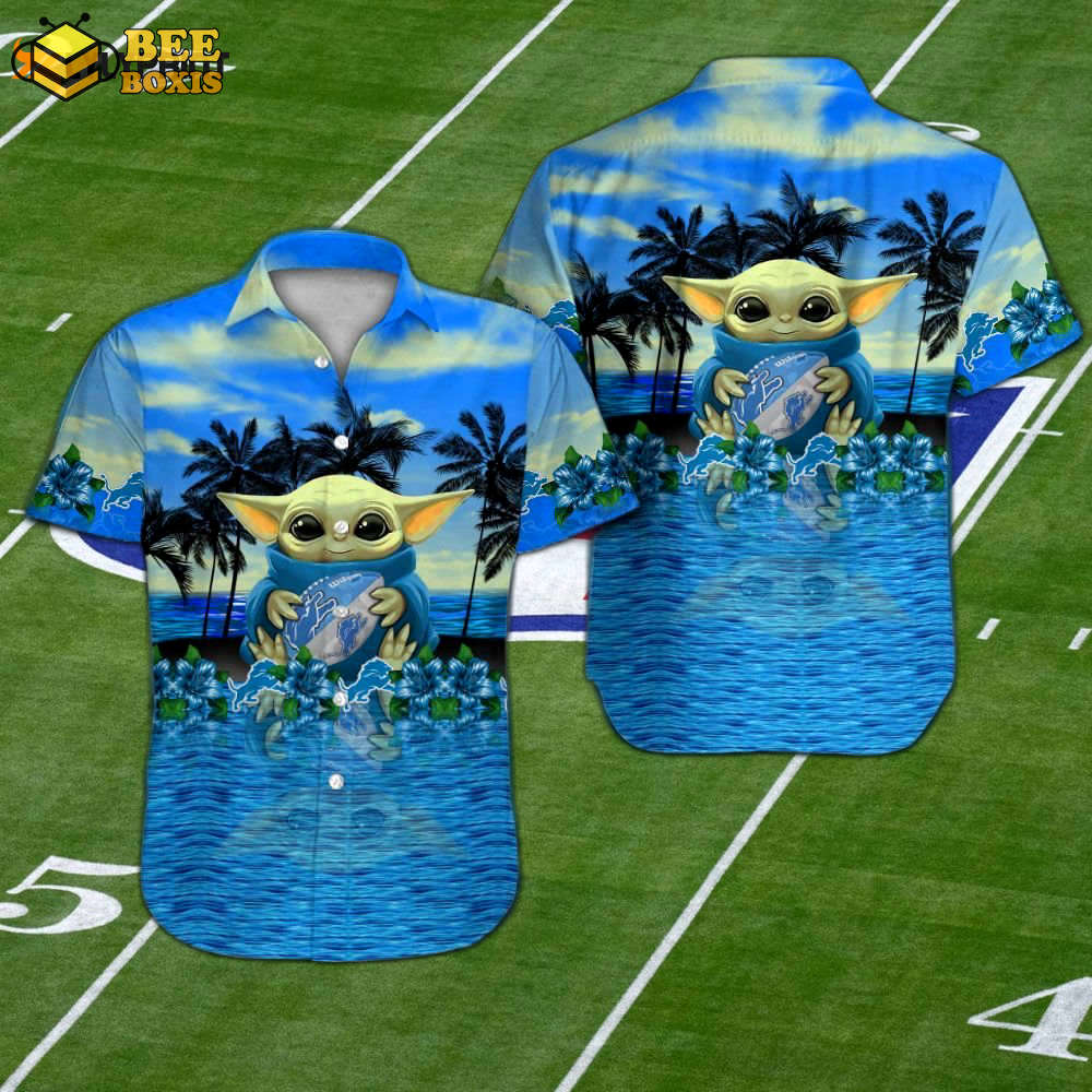 Detroit lions tropical hawaiian shirt set – short sleeve button up for men women &