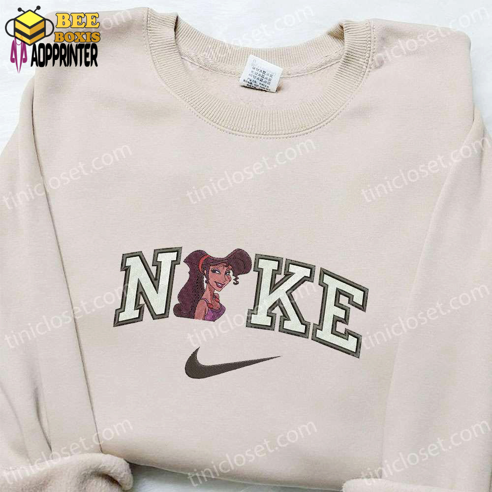 Disney characters embroidered tshirt megara x nike cartoon shirt nike inspired embroidery