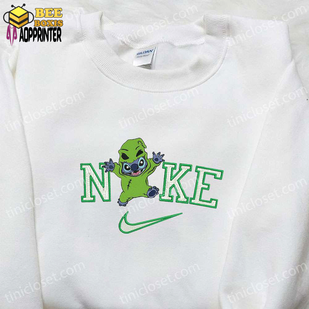 Disney halloween nike sweatshirt & embroidered hoodie: nike x stitch oogie boogie & custom designs