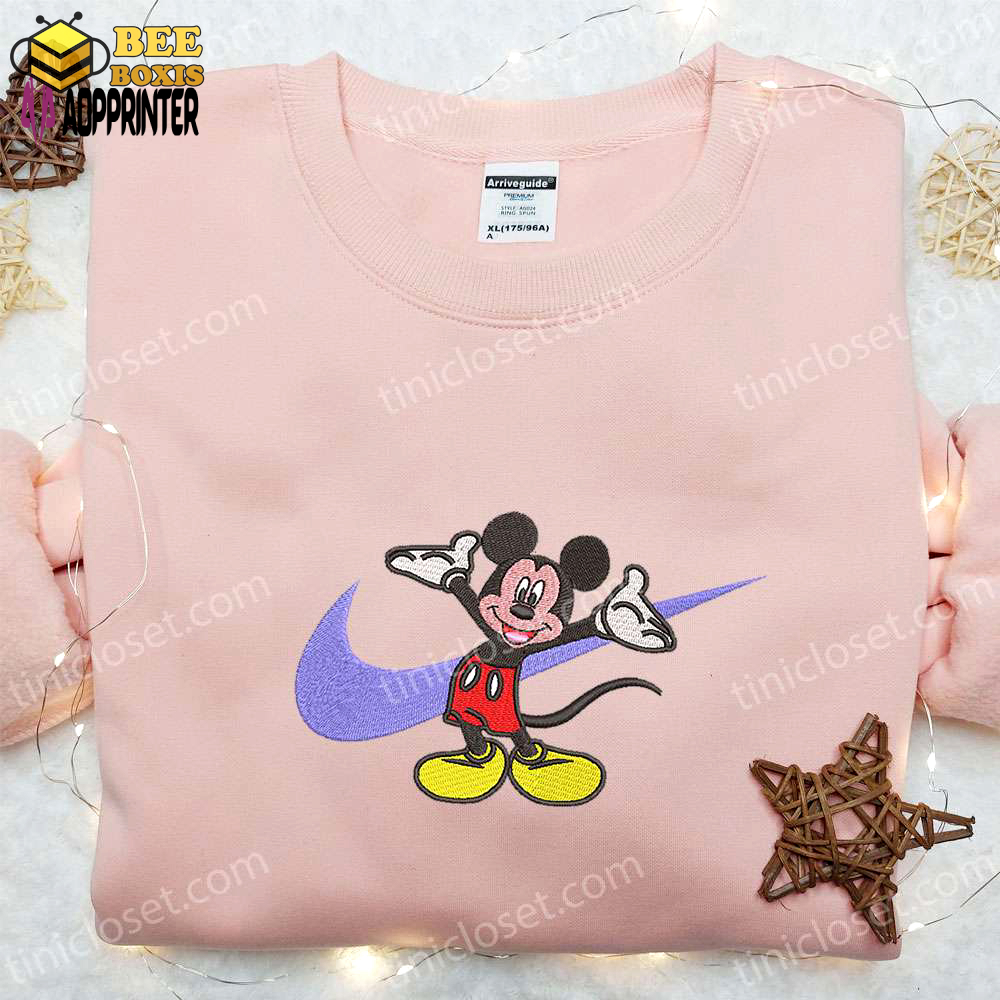 Disney x nike: mickey mouse embroidered hoodie & cartoon shirt nike inspired characters