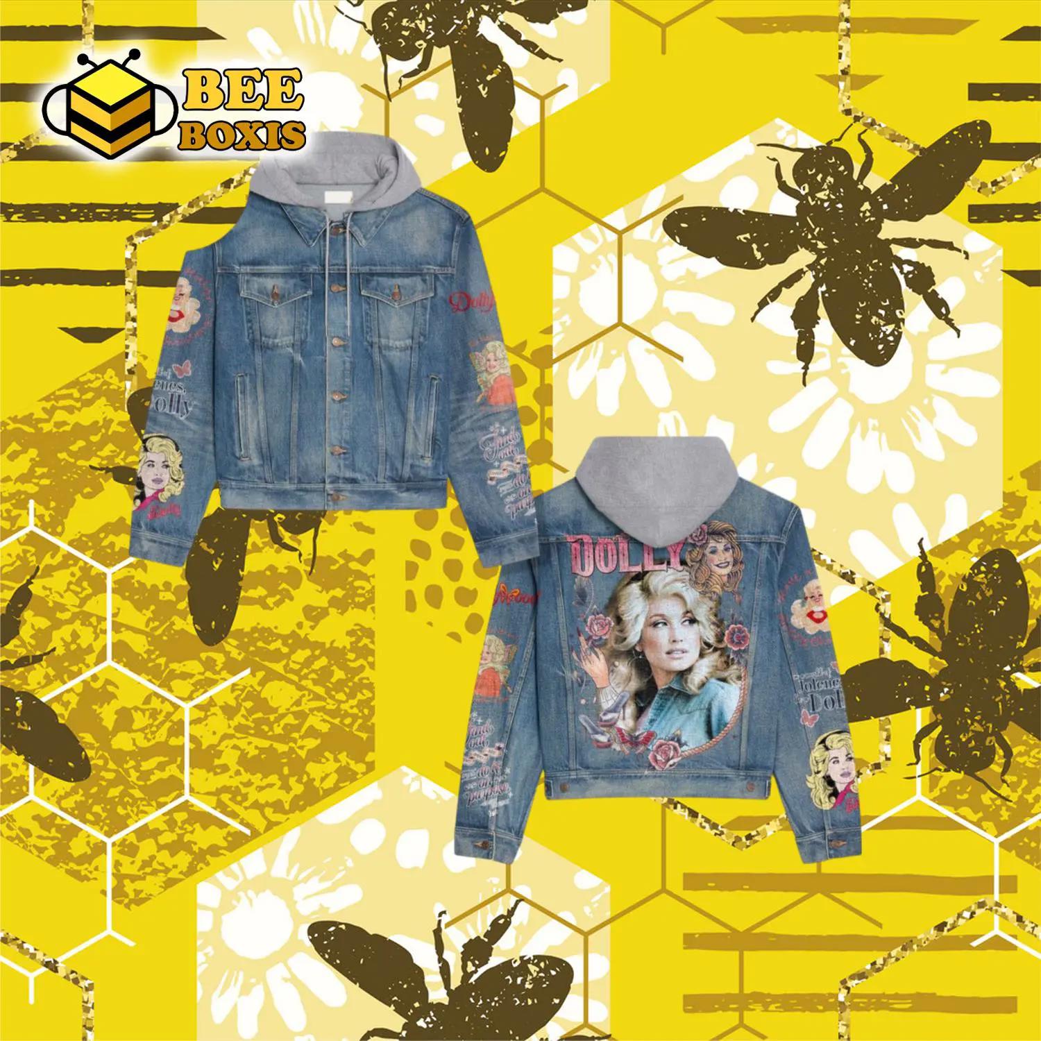 Dolly portrait design hooded denim jacket.png