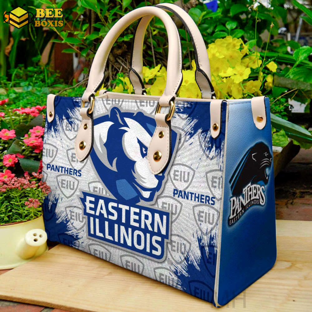 Eastern illinois panthers leather handbag gift for women