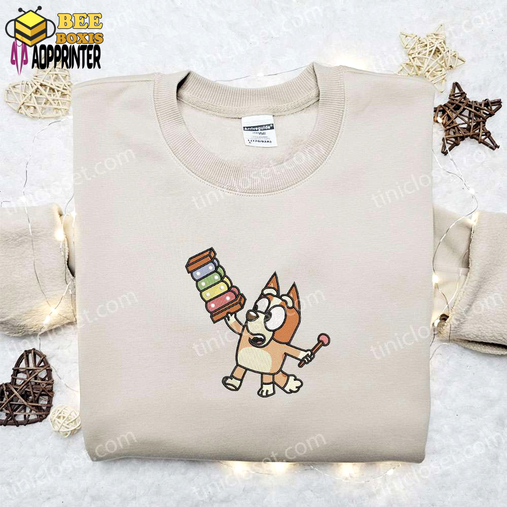 Embroidered bingo dog bluey cartoon & disney shirts – unique & stylish collection