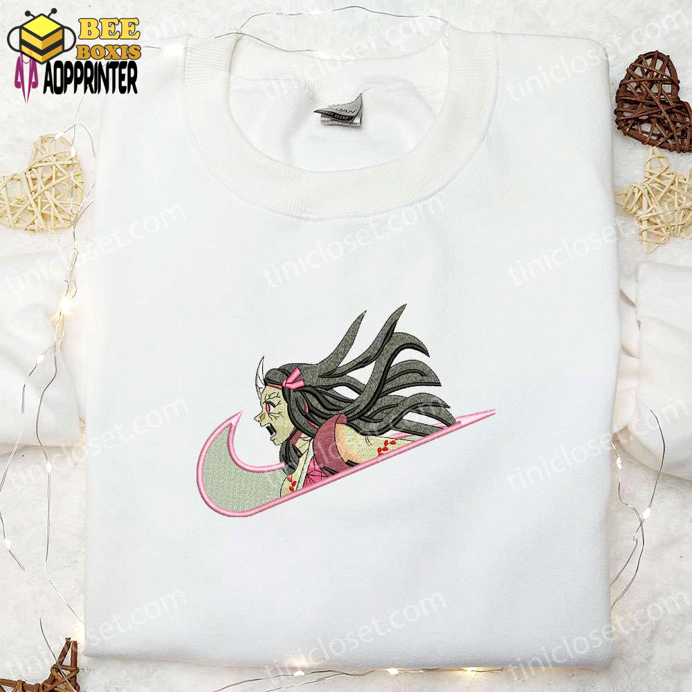 Express your passion with angry nezuko kamado anime embroidered shirt