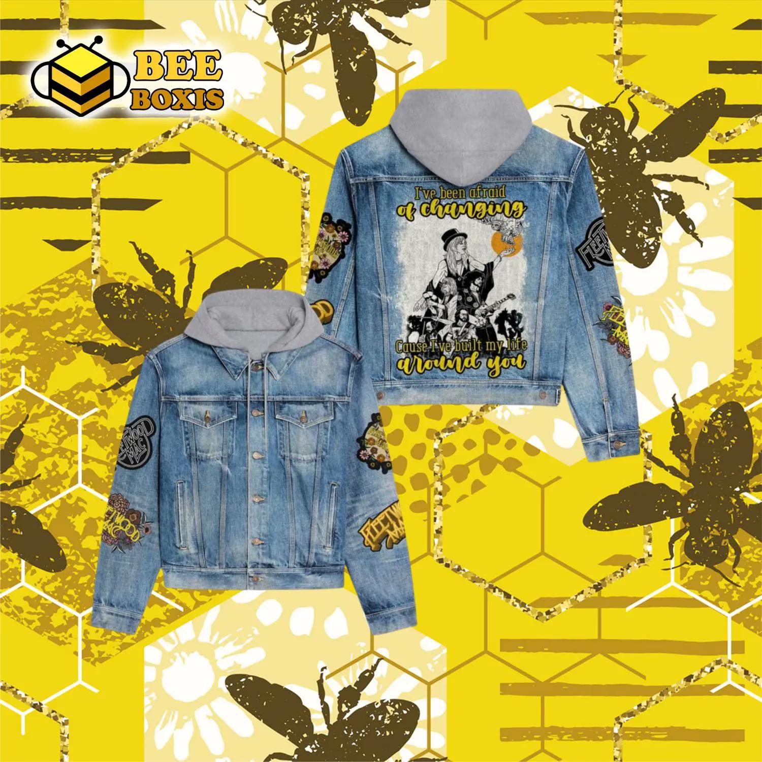 Fleetwood mac i’ve been afraid of changing cause i’ve built my life around you design hooded denim jacket.png
