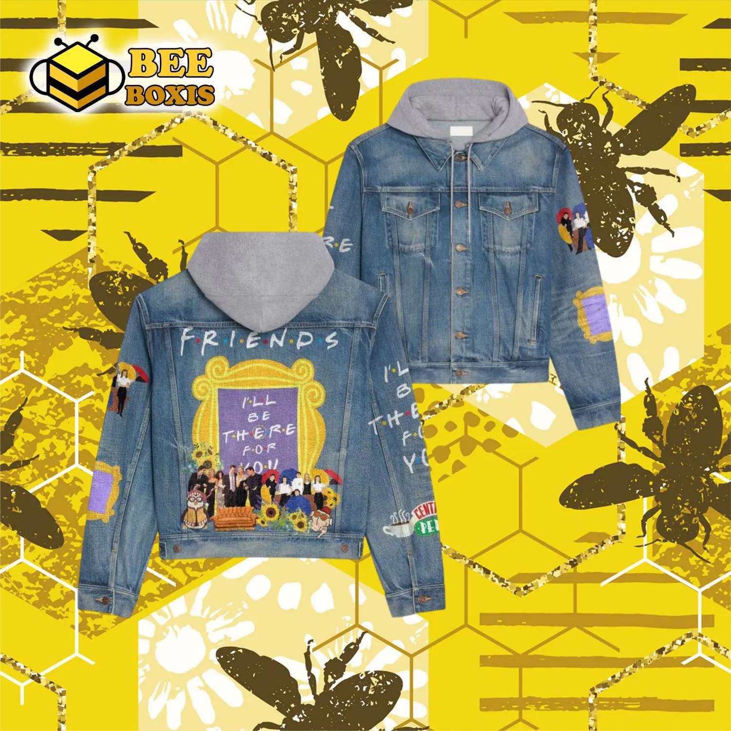 Friends i’ll be there for you members design hooded denim jacket.png