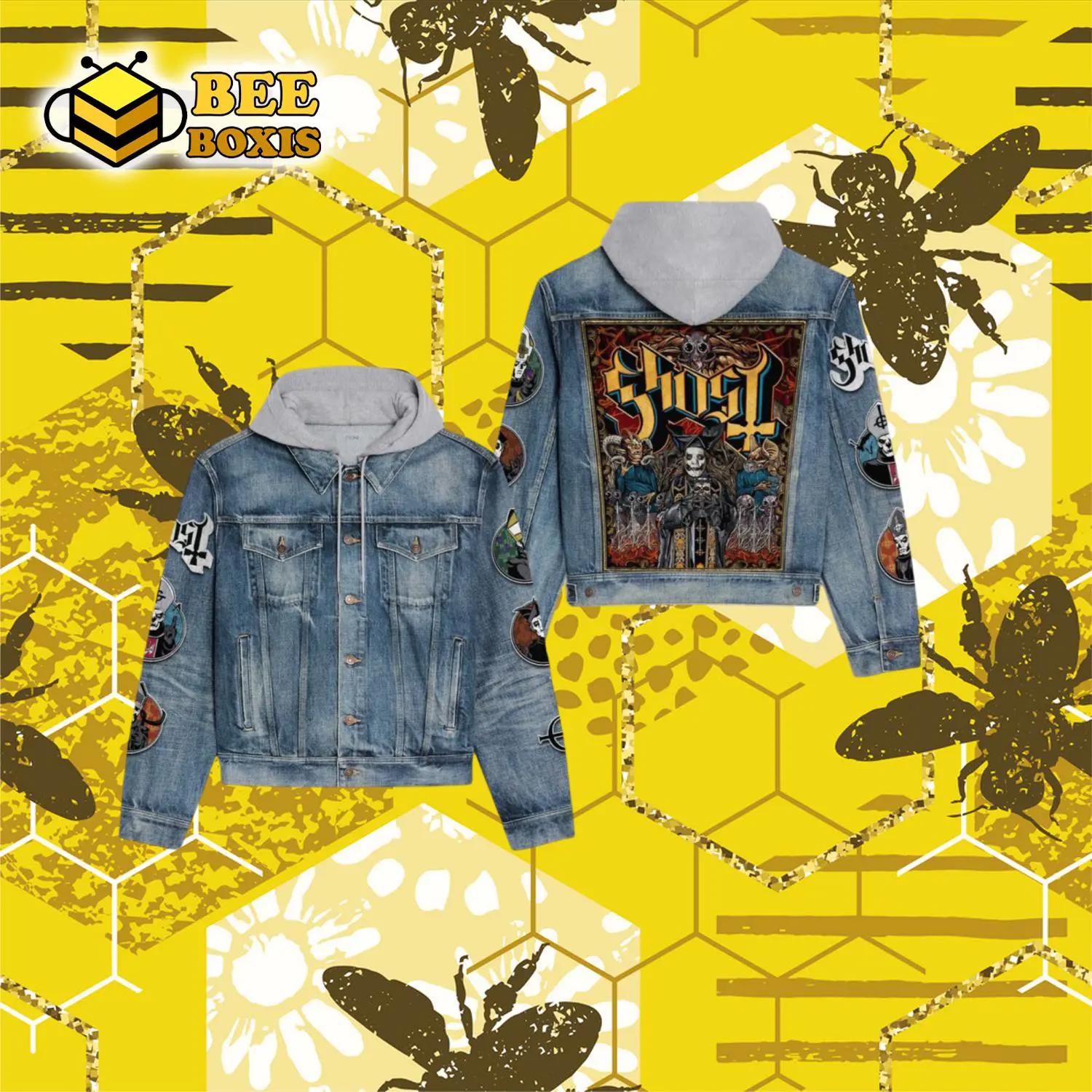 Ghost skull deisgn hooded denim jacket.png