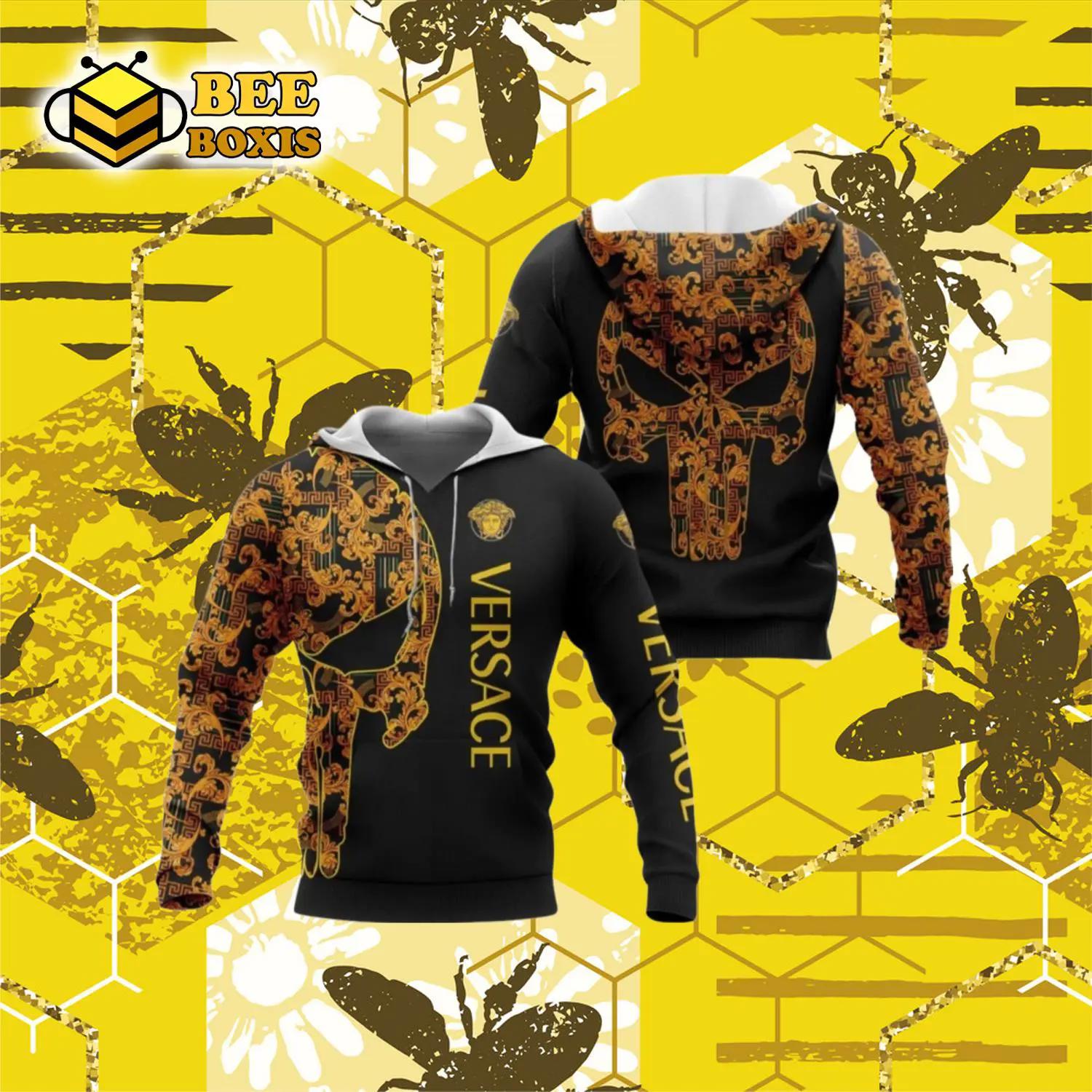 Gianni versace skull unisex hoodie for men women luxury brand clothing clothes outfit