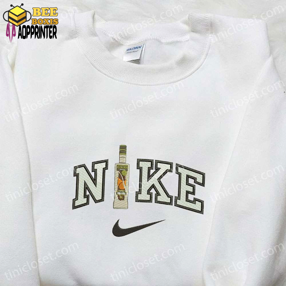 Golden wine bottle x nike embroidered shirt & hoodie: best gift ideas for dad – favorite foods & drinks