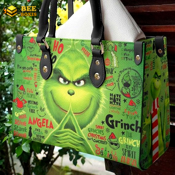 Grinch 1 leather handbag gift for women