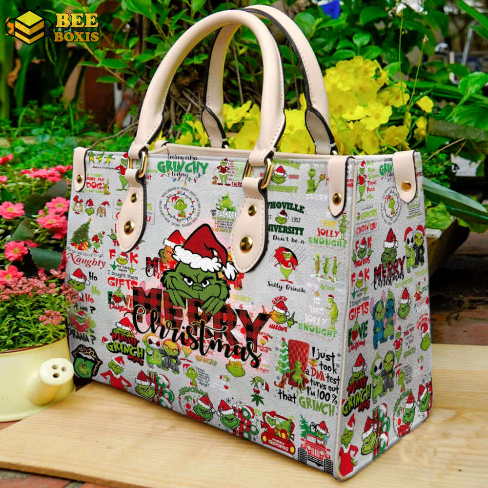 Grinch lover leather handbag 2