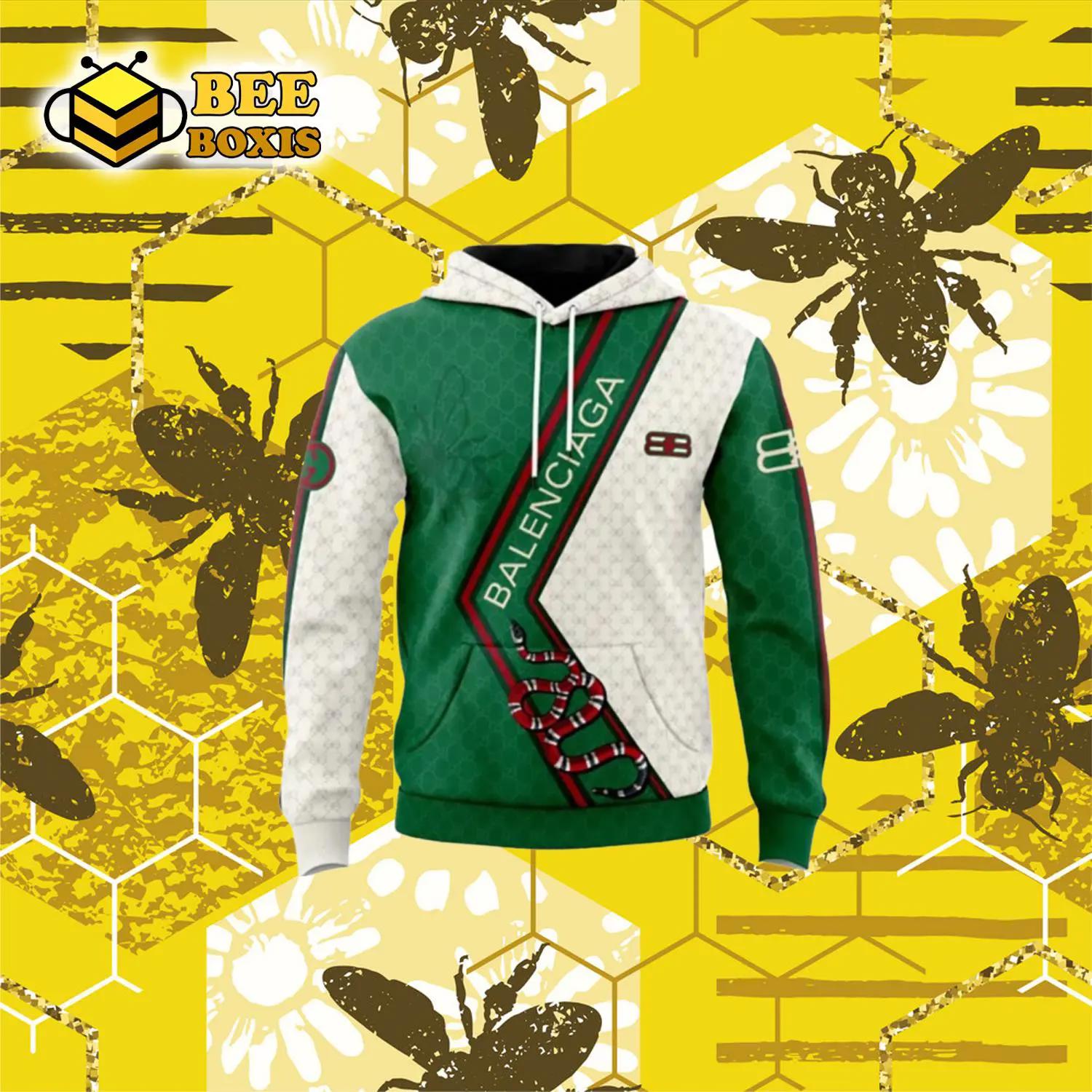 Gucci balenciaga snake bee unisex hoodie outfit for men women luxury brand clothing