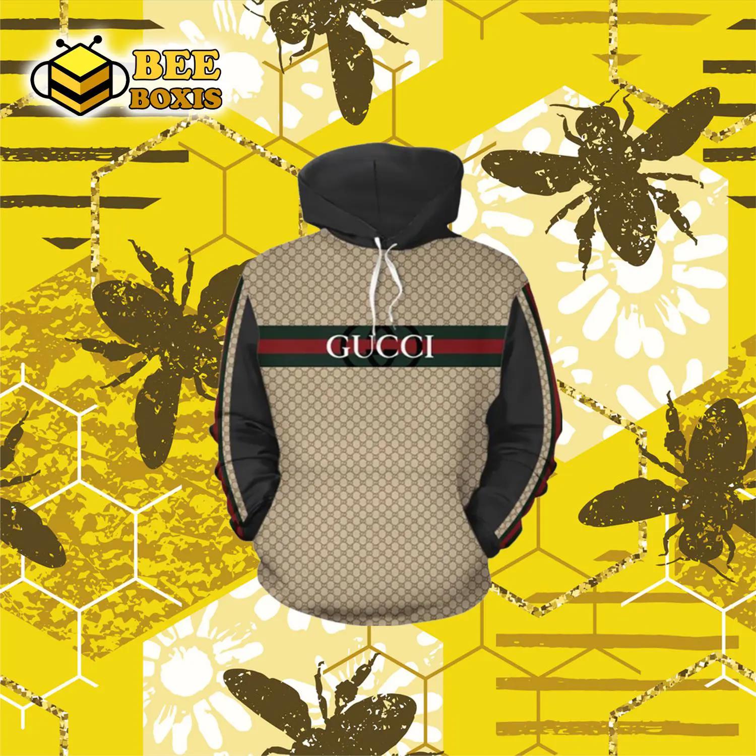 Gucci beige black luxury brand premium hoodie for men women